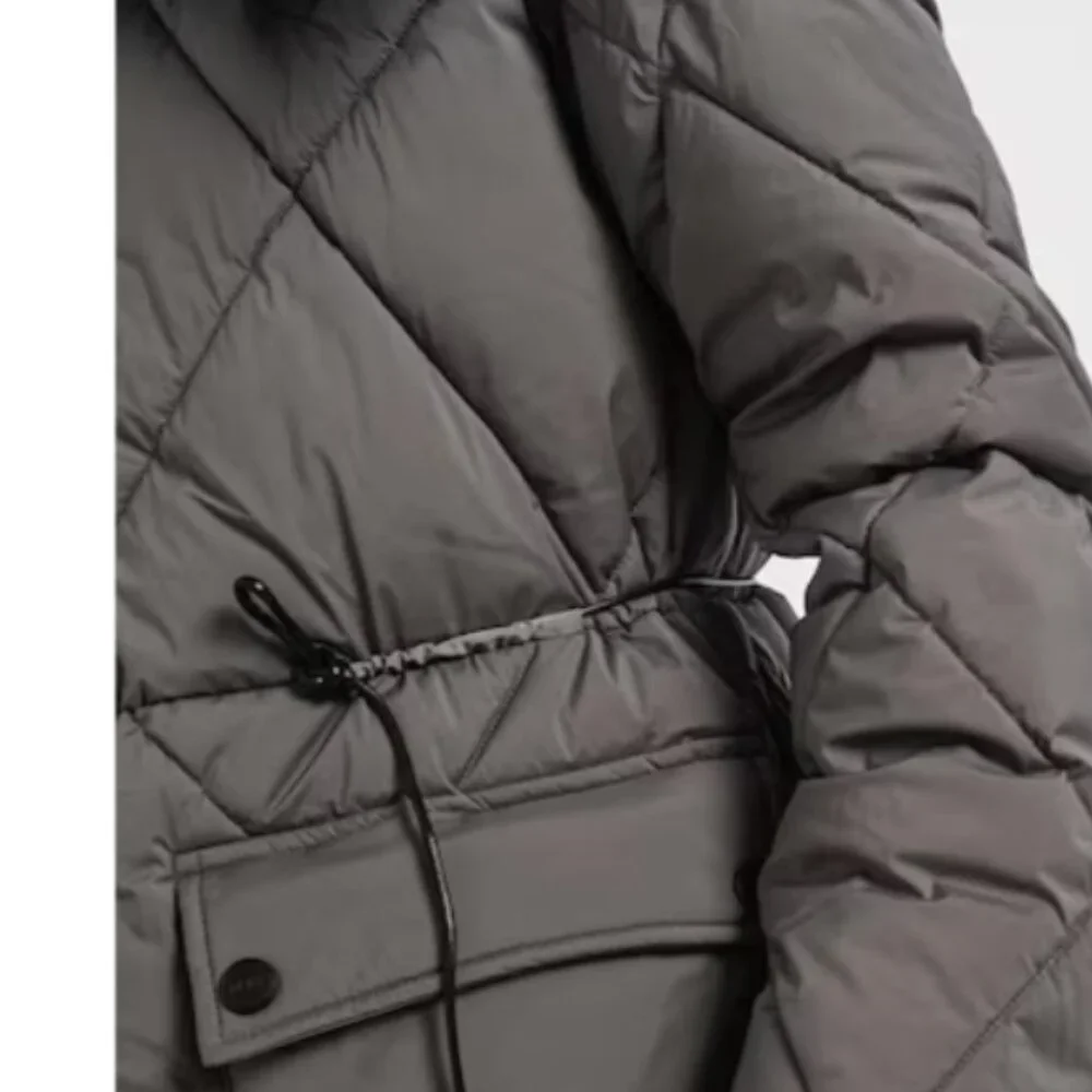 NWT DKNY Pillow Collar Diamond Quilt Long Puffer jacket with oversized - Picture 8 of 13